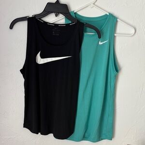 Nike Women's Black and Teal Tank Tops Set (includes FREE tee with purchase)